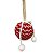 Jg 2 Bola Decorada Vermelho e branco com tricot 12cm - Imagem 2