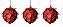 Trio de Bola de Natal Flor Vermelha Petalas com Brilho 10cm - Imagem 1