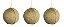 Trio de Bolas Dourada Trico Decorativas 10cm - Imagem 1