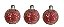 Trio Bola de Natal Vermelha com estrelas dourada e Led 10cm - Imagem 1