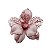 Flor Decorativa Magnolia Rosa com Veludo e Brilho - Imagem 1