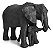 ESCULTURA FAMILIA DE ELEFANTE EM POLIRRESINA PRETO MART - Imagem 1