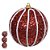 BOLA DECORADA NATAL C/3 UNID PVC (VERMELHO BRANCO) 8cm - Imagem 1