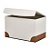 CAIXA EM MDF REVESTIMENTO EM PU BRANCO E MARROM MART 15x24cm - Imagem 2