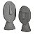 KIT E2 SCULTURA FACE EM POLIRRESINA CINZA MART - Imagem 1