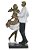 ESCULTURA DECOR POLIRESINA CASAL BRANCO E DOURADO 25cm - Imagem 1