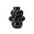 VASO EM CERAMICA COM FORMAS ONDULADAS PRETO MART 32cm - Imagem 1