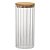 Porta mantimento canelado borossilicato c/tampa bambu 1L - Imagem 1