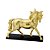 ESCULTURA CAVALO DECORATIVO EM RESINA DOURADO 28,5cm - Imagem 1