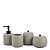 KIT PARA BANHEIRO EM CERAMICA CINZA - 4 PCS MART 350 ML - Imagem 1