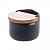 SALEIRO DE CERAMICA TAMPA E COLHER DE BAMBU AZUL WOLFF 10cm - Imagem 1