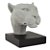 ESCULTURA CABEÇA DE PANTERA EM POLIRRESINA CINZA MART 24,5cm - Imagem 1