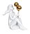 ESCULTURA MENINA SENTADA C/ BALOES RESINA BCO/DRD 13,5cm - Imagem 1