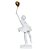 ESCULTURA DECOR MENINA C/ BALAO RESINA BRANCO DOURADO 27,5cm - Imagem 1