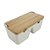 SALEIRO C/2 DIVISORIAS EM CERAMICA E TAMPA DE BAMBU C/COLHER - Imagem 3