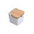 SALEIRO EM CERAMICA DE MESA C/TAMPA DE BAMBU E COLHER BIANCO - Imagem 1