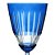 TACA P/AGUA EM CRISTAL LAPIDADO ELIZABETH BOHEMIA 350ml AZUL - Imagem 2