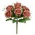 BUQUE DE FLORES ROSA X9 LARANJA CHA 30cm - Imagem 1