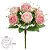 BUQUE DE FLORES ROSA X9 COR ROSA 2 TONS 30cm - Imagem 2