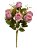 BUQUE DE FLORES ROSA BOTAO X10 ROSA ANTIGO OUTONO 50cm - Imagem 1