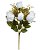 BUQUE DE FLORES ROSA BOTAO X10 BRANCO OUTONO 50cm - Imagem 1