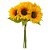 BUQUE DE FLORES GIRASSOL RAMALHETE C/FITA X6 AMARELO 34cm - Imagem 1