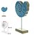 ESCULTURA DECORATIVA CONCHA EM MADEIRA COM BASE AZUL 28cm - Imagem 2