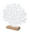 ESCULTURA DECORATIVA ARVORE EM METAL BCO BASE MADEIRA 25cm - Imagem 1
