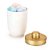 PORTA ALGODAO/COTONETE 500ML BRANCO C/DOURADO FOSCO - ARTHI - Imagem 3