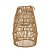 LANTERNA EM FIBRA NATURAL DECOR COM COPO EM VIDRO MART 32CM - Imagem 1