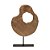ESCULTURA ABSTRATA DECOR MADEIRA/METAL MARROM E PRETO 45,5cm - Imagem 1