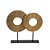 ESCULTURA DECOR GEOMETRICA EM MADEIRA/METAL MARROM E PRETO - Imagem 1