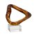 ESCULTURA ABSTRATA DECOR EM VIDRO AMBAR DOURADO - 19cm - Imagem 1