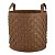 CESTO DECORATIVO EM PU MARROM MART 47x39cm - Imagem 1