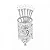 CJ 6 COLHERES ZAMAC C/SUPORTE NIQUELADO CRYSTAL 14CM - WOLFF - Imagem 1