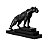 ESCULTURA LEOA EM POLIRRESINA PRETO MART 37,5cm - Imagem 1
