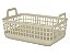 CESTO ORGANIZADOR MULTIUSO 9L EM PLASTICO C/ALCA BEGE 33cm - Imagem 1