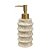 PORTA SABONETE LIQUIDO RESINA BEGE C/DISPENSER DOURADO 18CM - Imagem 1