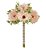 BUQUE DE FLORES GERBERA RAMALHETE C/FITA X7 COR PESSEGO 30cm - Imagem 1