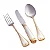 Faqueiro St. James Pérola  Inox Friso de Ouro 24k 130 Pçs - Imagem 1