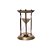 AMPULHETA EM VIDRO E METAL BRONZE COM AREIA BEGE 24cm - Imagem 1