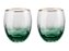 JOGO 2 COPOS DEGRADE VERDE CELEBRARE EM VIDRO GOLD 485ML - Imagem 1