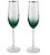 JOGO 2 TAÇAS P/CHAMPANHE CELEBRARE EM VIDRO VERDE GOLD 220ML - Imagem 1