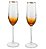 JG 2 TAÇAS P/CHAMPANHE EM VIDRO AMBAR CELEBRARE GOLD - 220ML - Imagem 1