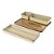 PORTA APERITIVOS DE CERAMICA BEGE E BASE DE MADEIRA - 3 PCS - Imagem 1
