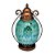 LANTERNA DECORATIVA DE FERRO BRONZE C/TONS DE AZUL - 29CM - Imagem 1