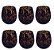 CJ 6 COPOS EM VIDRO NUANCES DE AMBAR C/PRETO - 400ML - Imagem 1