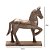 ESCULTURA CAVALO DECORATIVO EM MADEIRA NA COR MARROM 36,5cm - Imagem 2