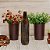 VASO GARRAFA  DECORATIVO EM MADEIRA NA COR MARROM 42cm - Imagem 3