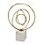 ESCULTURA DECOR ACO INOXIDAVEL DOURADO E MARMORE BRANCO 30cm - Imagem 1